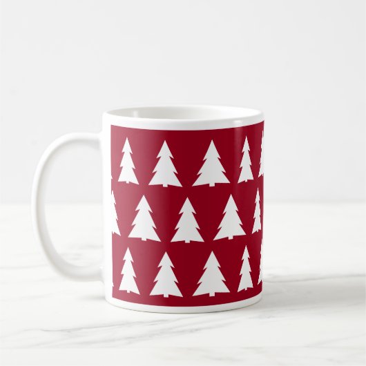 Modernes Weihnachtsmaroon-Muster Kaffeetasse (Links)