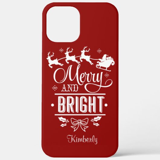 Modernes WeihnachtsMERRY und brillantes Script Mon Case-Mate iPhone Hülle (Rückseite)