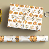 Modernes Weihnachtsmuster aus dem Mittelalter Geschenkpapier Set