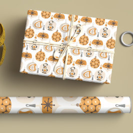 Modernes Weihnachtsmuster aus dem Mittelalter Geschenkpapier Set