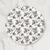 Modernes Weihnachtsmuster Botanischer Berries Geschenkanhänger (Rückseite)