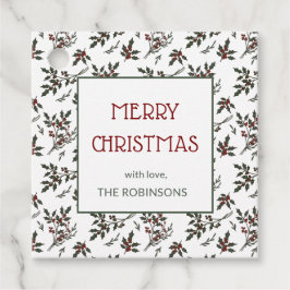 Modernes Weihnachtsmuster Botanischer Berries Geschenkanhänger