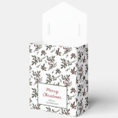 Modernes Weihnachtsmuster der Pflanze Weiß Geschenkschachtel (Offen)