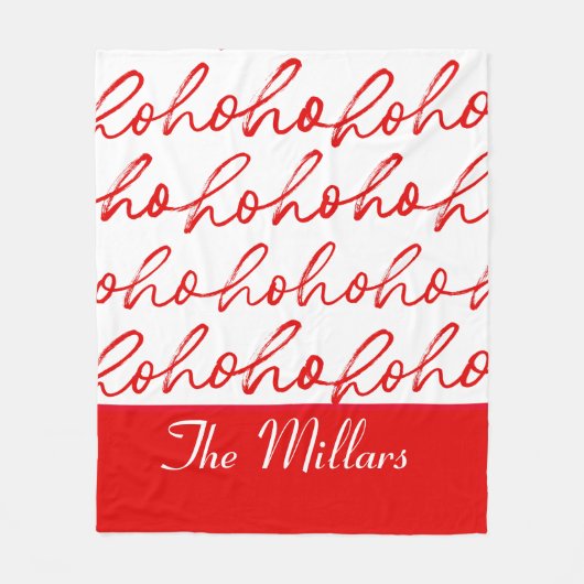 Modernes Weihnachtsmuster in Rot und Weiß Fleecedecke (Vorderseite)