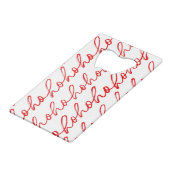 Modernes Weihnachtsmuster in Rot und Weiß Geldbeutel Flaschenöffner (Rückseite Schrägansicht)