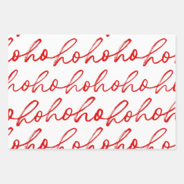 Modernes Weihnachtsmuster in Rot und Weiß Geschenkpapier Set