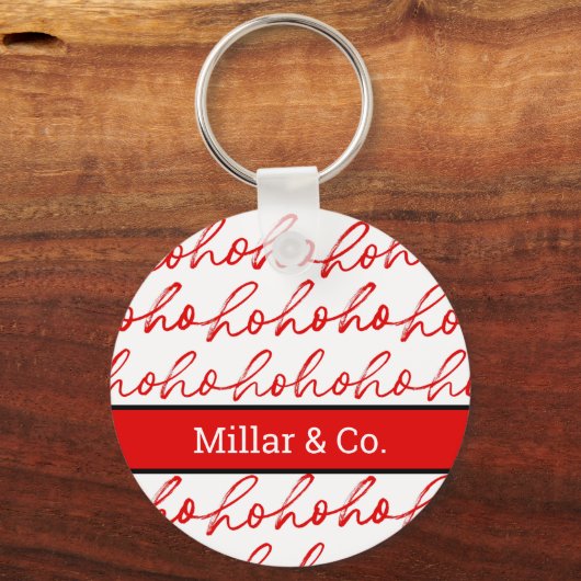 Modernes Weihnachtsmuster in Rot und Weiß Schlüsselanhänger (Vorderseite)