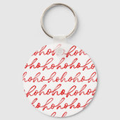 Modernes Weihnachtsmuster in Rot und Weiß Schlüsselanhänger (Rückseite)