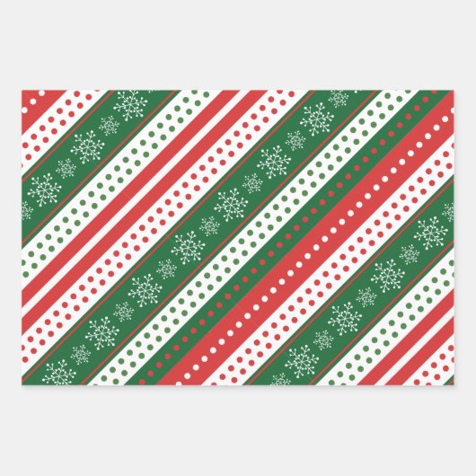 Modernes Weihnachtsmuster niedlich orange grün Geschenkpapier Set (Vorderseite)