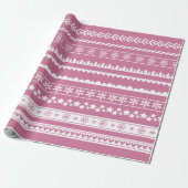 Modernes Weihnachtsmuster Rosa Geschenkpapier (Ungerollt)