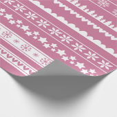 Modernes Weihnachtsmuster Rosa Geschenkpapier (Ecke)