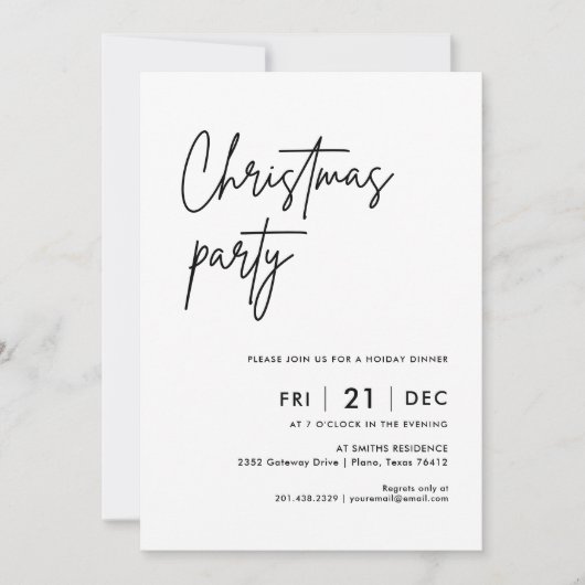 Modernes WeihnachtsParty | Feierabend Einladung (Vorderseite)