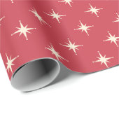 Modernes WeihnachtsRetro Red Atomstar Geschenkpapier (Rolleneckpunkt)