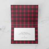 Modernes Weihnachtsrosa Kariertes Tartan-Muster Feiertagskarte (Innenseite)