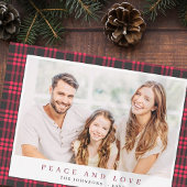 Modernes Weihnachtsrosa Kariertes Tartan-Muster Feiertagskarte