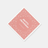 Modernes Weihnachtsrosa mit Schneeflockenmuster Serviette (Ecke)