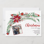 Modernes Weihnachtsschnee-Foto Einladung (Vorderseite)