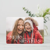 Modernes Weihnachtsschneeflocken Foto Holida Feiertagskarte (Stehend Vorderseite)