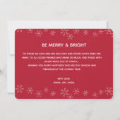 Modernes Weihnachtsschneeflocken Foto Holida Feiertagskarte (Rückseite)