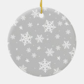 Modernes Weihnachtsskript Custom Family Foto Keramik Ornament (Hinten)