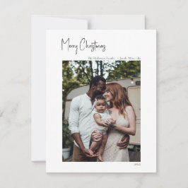 Modernes Weihnachtsskript Vertical Single Foto Feiertagskarte
