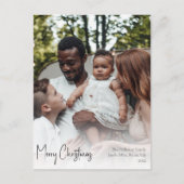 Modernes Weihnachtsskript Vollversenktes Foto Feiertagspostkarte (Vorderseite)