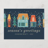 Modernes Weihnachtsstadtgeschäft Postkarte (Vorderseite)