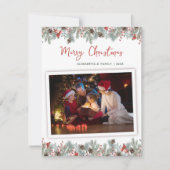 Modernes Weihnachtsstilvolles FamilienFoto Mitteilungskarte (Vorderseite)