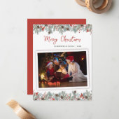 Modernes Weihnachtsstilvolles FamilienFoto Mitteilungskarte (Vorderseite/Rückseite Beispiel)