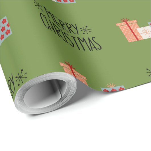 Modernes Weihnachtswackelpapier Geschenkpapier (Rolleneckpunkt)
