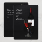 Modernes Weinglas und Flasche Einladung (Vorne/Hinten)