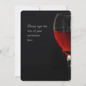 Modernes Weinglas und Flasche Einladung (Rückseite)