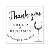 Modernes Weinglas Vielen Dank für Ihre Hochzeit Permastempel (Design)