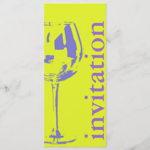 modernes Weinglas - winetasting Brautparty Einladung