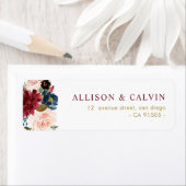 Modernes weinrosafarbenes Hochzeitslabel (Insitu)