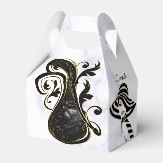 Modernes Weiß - Abstrakte Geschenkboxen aus Marmor Geschenkschachtel (Rückseite)