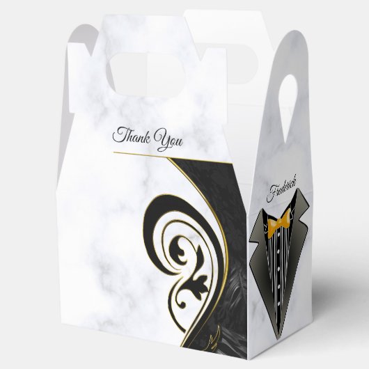 Modernes Weiß - Abstrakte Geschenkboxen aus Marmor Geschenkschachtel (Geöffnet)