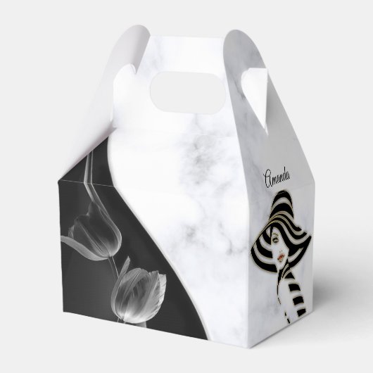 Modernes Weiß - Abstrakte Geschenkboxen aus Marmor Geschenkschachtel (Rückseite)