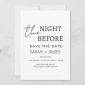 Modernes Weiß am Abend vor dem Probe Save The Date (Vorderseite)