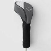 Modernes Weiß auf grauem Monogramm Golf Headcover (angewinkelt)