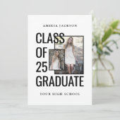 Modernes Weiß der 25 Grad Fotos Open House Einladung (Stehend Vorderseite)