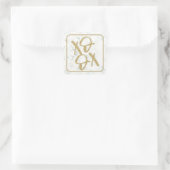 Modernes Weiß + Gold XOXO Jeder Fall Quadratischer Aufkleber (Tasche)