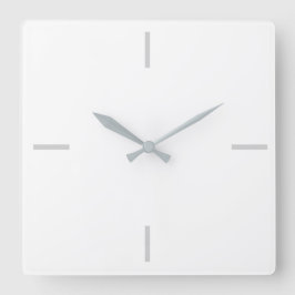 Modernes Weiß & Grau Minimalistisch Quadratische Wanduhr