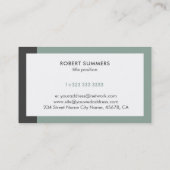 Modernes Weiß grün und grau Visitenkarte (Rückseite)