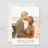 Modernes Weiß Minimalistisch Elegant 5 Fotos Hochz Einladung (Vorderseite)