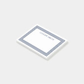 Modernes Weiß mit dreifach blauen Grenzen Post-it Klebezettel (angewinkelt)