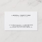 Modernes Weiß mit Goldakzenten Visitenkarte (Rückseite)