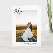 Modernes Weiß mit Handschrift Danke (Vorderseite)