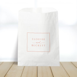 Modernes Weiß mit Orange Wedding Geschenktütchen