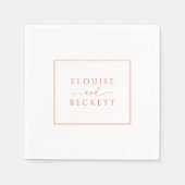 Modernes Weiß mit Orange Wedkin Napkin Serviette (Vorderseite)